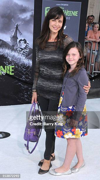 Actress Catherine Bell and daughter Gemma Beason attend the premiere of 'Frankenweenie' at the El Capitan Theatre on September 24, 2012 in Hollywood,...