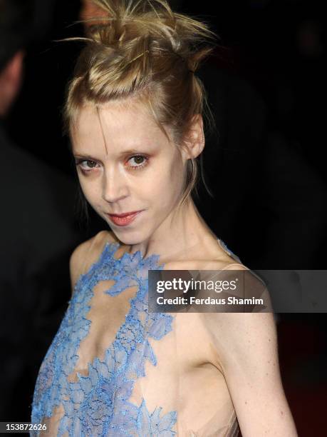 Antonia Campbell-Hughes attends the Premiere of 'Frankenweenie' at the opening of the BFI London Film Festival at Odeon Leicester Square on October...