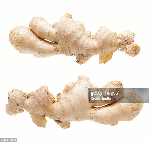 ginger root isolated on white background (xxxl) - ginger stock pictures, royalty-free photos & images