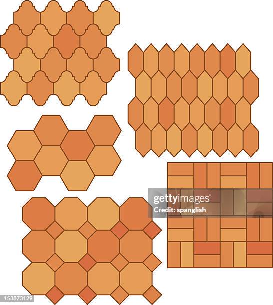 mexican pavers - terracotta interior stock illustrations