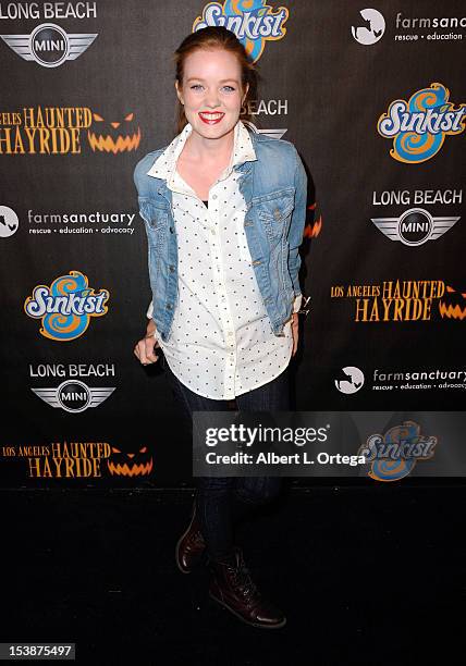 Actress Ana Lucasey arrives for the 4th Annual Los Angeles Haunted Hayride "The Congregation" held at Griffith Park on October 7, 2012 in Los...