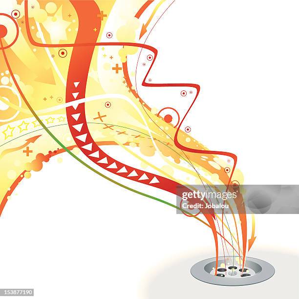 flushing away - down arrow background stock illustrations