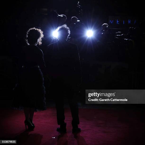 Helena Bonham Carter and filmmaker Tim Burton attend the opening night film of the 56th BFI London Film Festival 'Frankenweenie 3D' at Odeon...