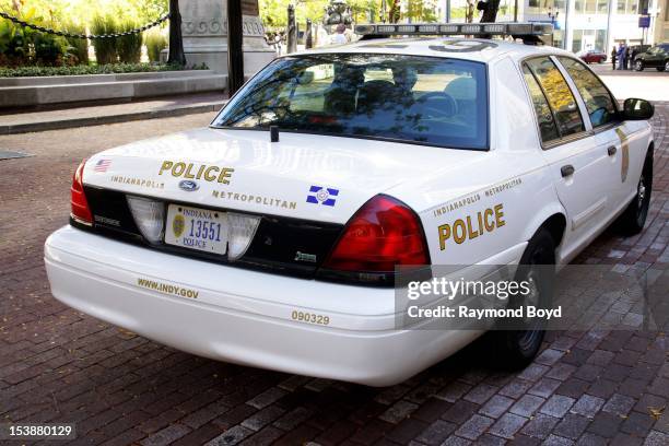 An Indianapolis Police Car, sits in Monument Circle, in Indianapolis, Indiana on SEPTEMBER 30, 2012.