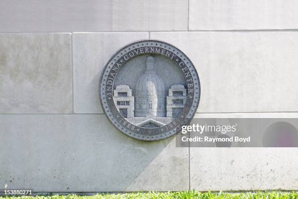 Indiana Government Center Seal, in Indianapolis, Indiana on SEPTEMBER 30, 2012.