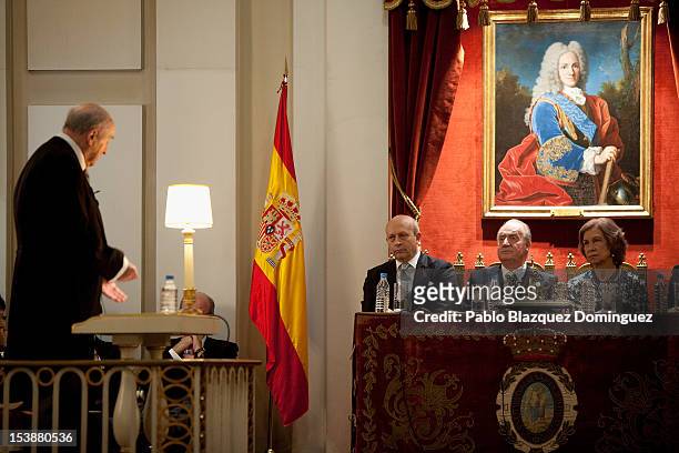 Spain's Minister of Education, Culture and Sport Jose Ignacio Wert Ortega, King Juan Carlos of Spain and Queen Sofia of Spain attend the Opening of...