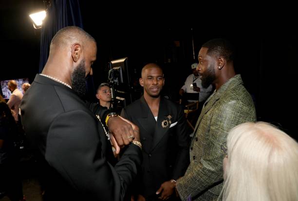 LeBron James, Chris Paul and Dwyane Wade attend The 2023 ESPY Awards at Dolby Theatre on July 12, 2023 in Hollywood, California.