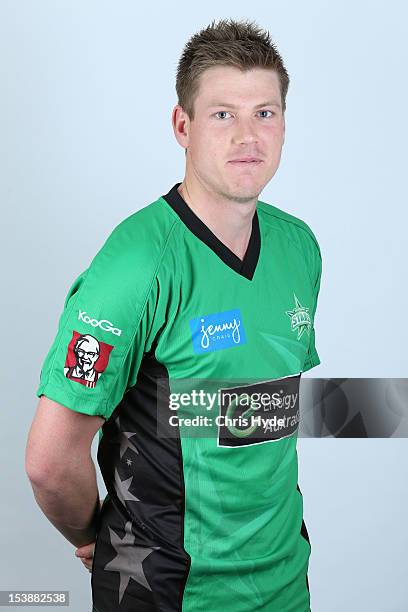 James Faulkner of the Melbourne Stars poses during the 2012/13 T20 Big Bash League headshots session on September 3, 2012 in Brisbane, Australia.