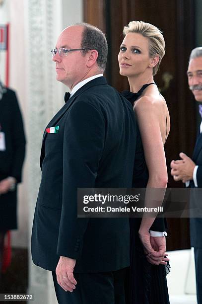 Prince Albert of Monaco and princess Charlene of Monaco attend the 2012 Ballo del Giglio at Palazzo Pitti on October 10, 2012 in Florence, Italy.