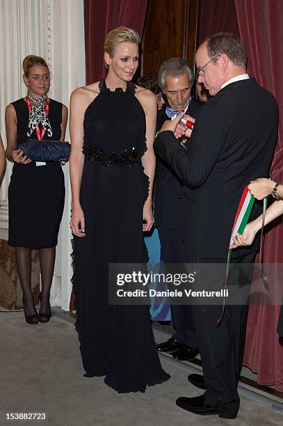 Prince Albert of Monaco and princess Charlene of Monaco attend the 2012 Ballo del Giglio at Palazzo Pitti on October 10, 2012 in Florence, Italy.