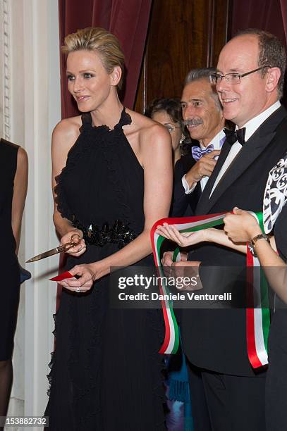 Prince Albert of Monaco and princess Charlene of Monaco attend the 2012 Ballo del Giglio at Palazzo Pitti on October 10, 2012 in Florence, Italy.