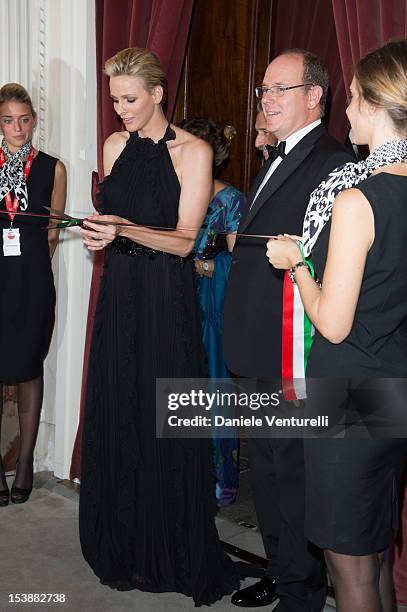 Prince Albert of Monaco and princess Charlene of Monaco attend the 2012 Ballo del Giglio at Palazzo Pitti on October 10, 2012 in Florence, Italy.