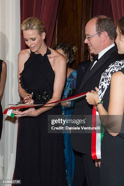 Prince Albert of Monaco and princess Charlene of Monaco attend the 2012 Ballo del Giglio at Palazzo Pitti on October 10, 2012 in Florence, Italy.