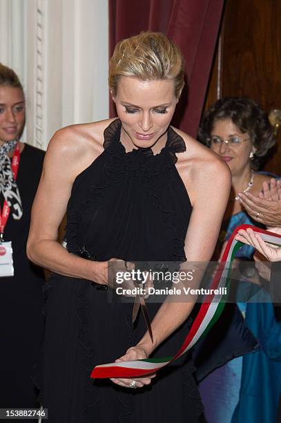 Princess Charlene of Monaco attend the 2012 Ballo del Giglio at Palazzo Pitti on October 10, 2012 in Florence, Italy.