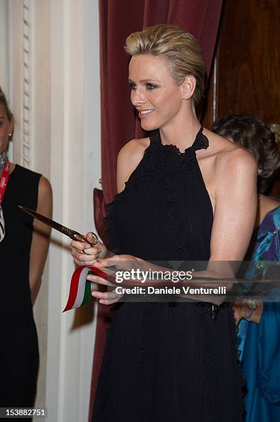 Princess Charlene of Monaco attend the 2012 Ballo del Giglio at Palazzo Pitti on October 10, 2012 in Florence, Italy.