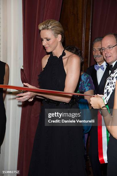 Prince Albert of Monaco and princess Charlene of Monaco attend the 2012 Ballo del Giglio at Palazzo Pitti on October 10, 2012 in Florence, Italy.