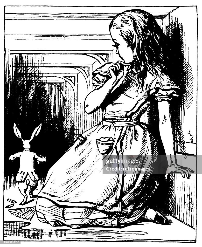 Alice And Rabbit Illustration High-Res Vector Graphic - Getty Images