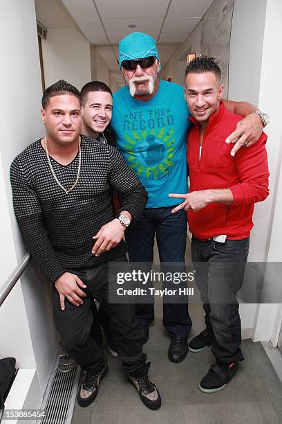 Personalities Ronnie Ortiz-Magro, Vinny Guadagnino, Hulk Hogan, and Mike "The Situation" Sorrentino visit together at SiriusXM Studio on October 10,...