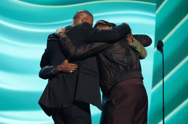 LeBron James, Carmelo Anthony, and Dwyane Wade speak onstage during The 2023 ESPY Awards at Dolby Theatre on July 12, 2023 in Hollywood, California.