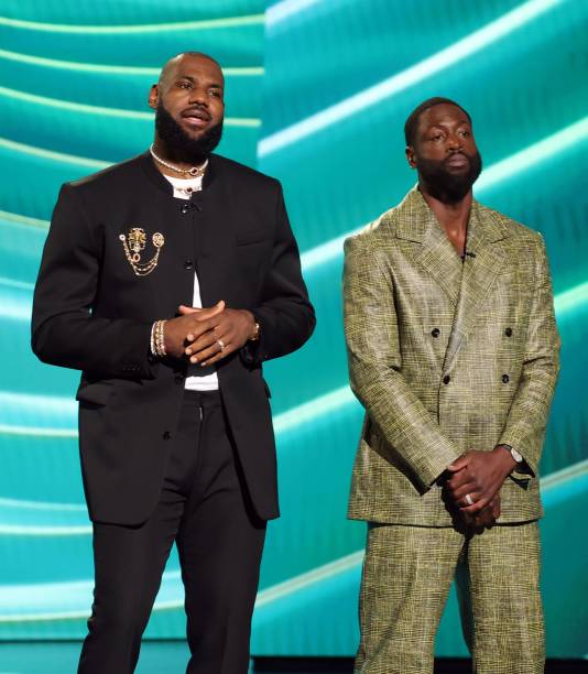 LeBron James and Dwyane Wade speak onstage during The 2023 ESPY Awards at Dolby Theatre on July 12, 2023 in Hollywood, California.