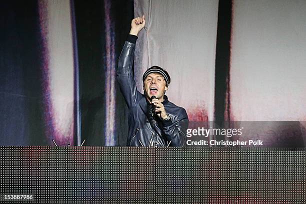 Martin Solveig performs before Madonna at Staples Center on October 10, 2012 in Los Angeles, California.