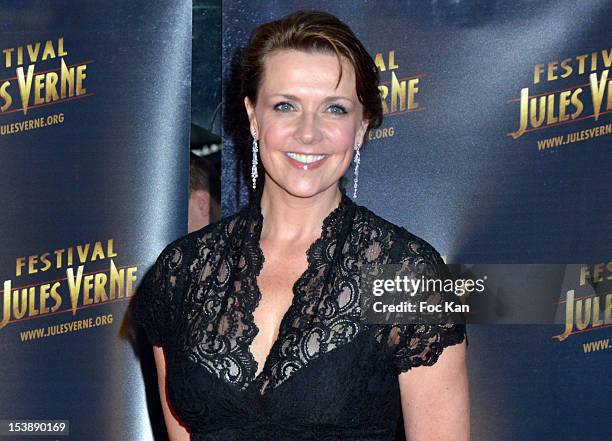 Amanda Tapping attends the Jules Vernes Awards 20th Anniversay Ceremony - 'Tribute To Richard Dean Anderson' at the Grand Rex on October 10, 2012 in...