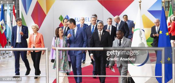 Leaders and officials arrive for the family photos on the first day of a summit of European Union-Community of Latin American and Caribbean States...