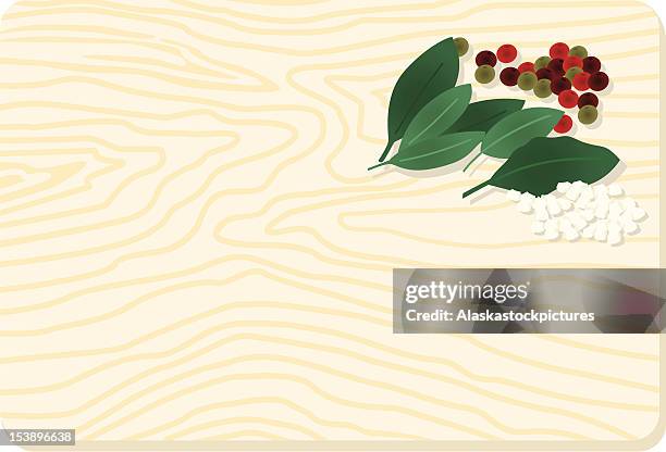 kitchen cuttingboard with spices - cake stand stock illustrations