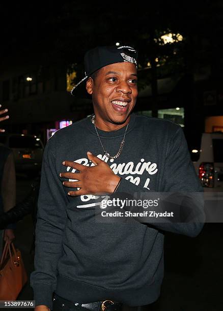 Jay Z attends the album listening party of Meek Mill's "Dreams and Nightmare" at Electric Lady Studio on October 10, 2012 in New York City.