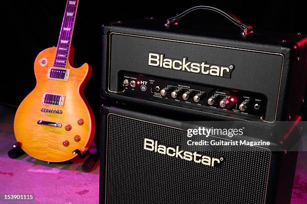 Blackstar HT5S electric guitar amplifier and Gibson Les Paul electric guitar, during a studio shoot for Guitarist Magazine/Future via Getty Images,...