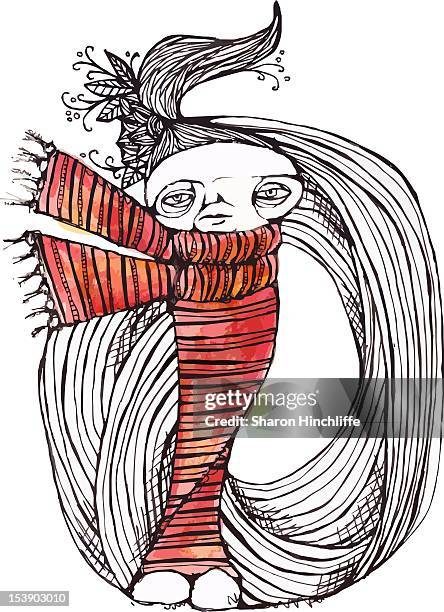 stripey - headscarf stock illustrations