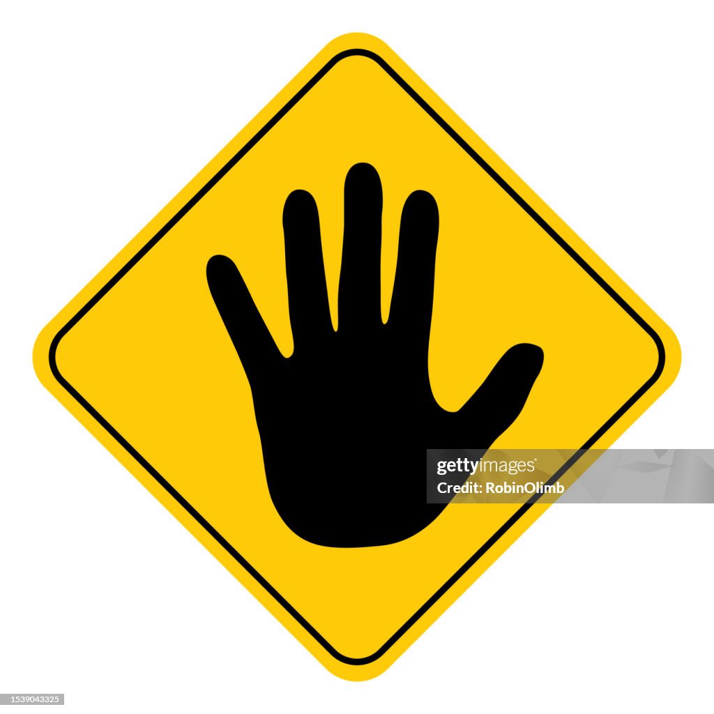 Humman Sign Black Human Hand Road Sign High-Res Vector Graphic - Getty Images