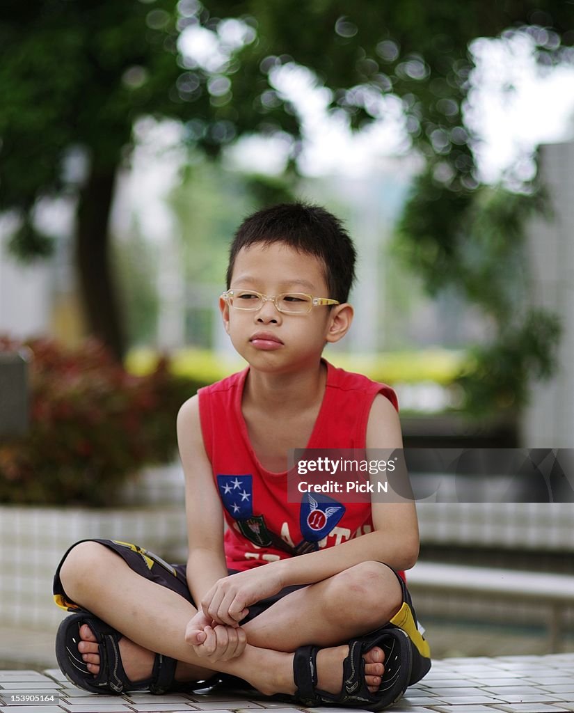 Boy looking away