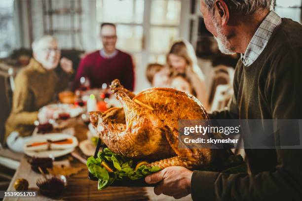 it is time for thanksgiving turkey! - peito de peru imagens e fotografias de stock