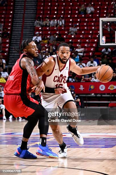 Isaiah Mobley of the Cleveland Cavaliers dribbles the ball during the 2023 NBA Las Vegas Summer League Championship Game on July 17, 2023 at the...