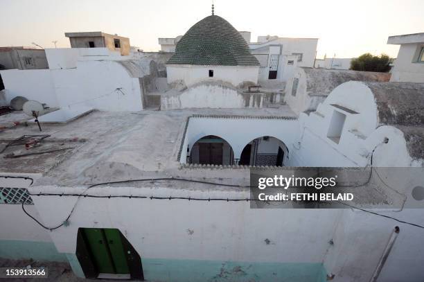 General view of a Sufi shrine in the town of Menzel Bouzelfa on October 4 which was the target of radical Salafist movement. Ennahda, the moderate...