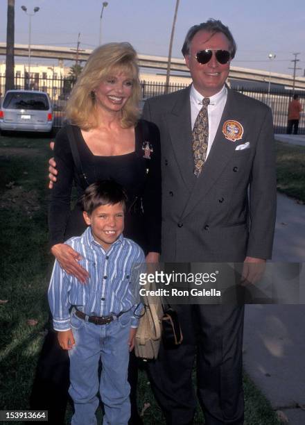 Actress Loni Anderson, boyfriend Geoff Brown and her son Quinton Reynolds attend "The Greatest Show on Earth" Ringling Brothers and Barnum & Bailey...