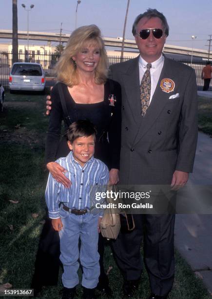 Actress Loni Anderson, boyfriend Geoff Brown and her son Quinton Reynolds attend "The Greatest Show on Earth" Ringling Brothers and Barnum & Bailey...