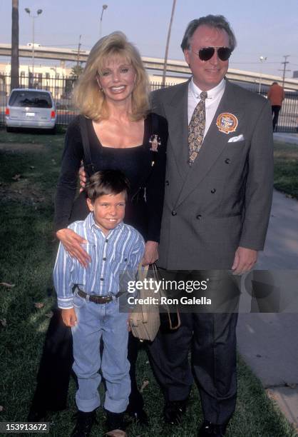 Actress Loni Anderson, boyfriend Geoff Brown and her son Quinton Reynolds attend "The Greatest Show on Earth" Ringling Brothers and Barnum & Bailey...