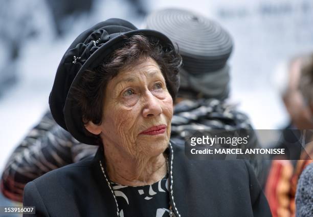 Dutch Holocaust survivor and childhood friend of Jewish teenager Anne Frank, Hanneli Pick-Goslar , attends on October 11, 2012 the opening of the "So...