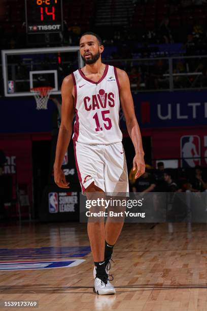 Isaiah Mobley of the Cleveland Cavaliers looks on during the 2023 NBA Summer League Championship Game against the Houston Rockets on July 17, 2023 at...