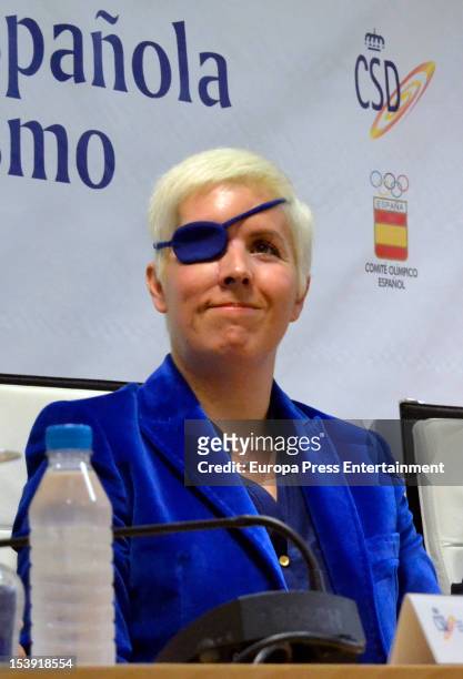 Spanish Formula One driver Maria de Villota attends press conference on October 11, 2012 in Madrid, Spain. This was her first press conference since...