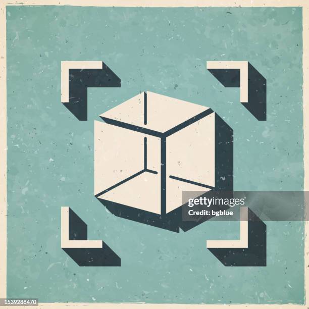 augmented reality. icon in retro vintage style - old textured paper - optic logo stock illustrations