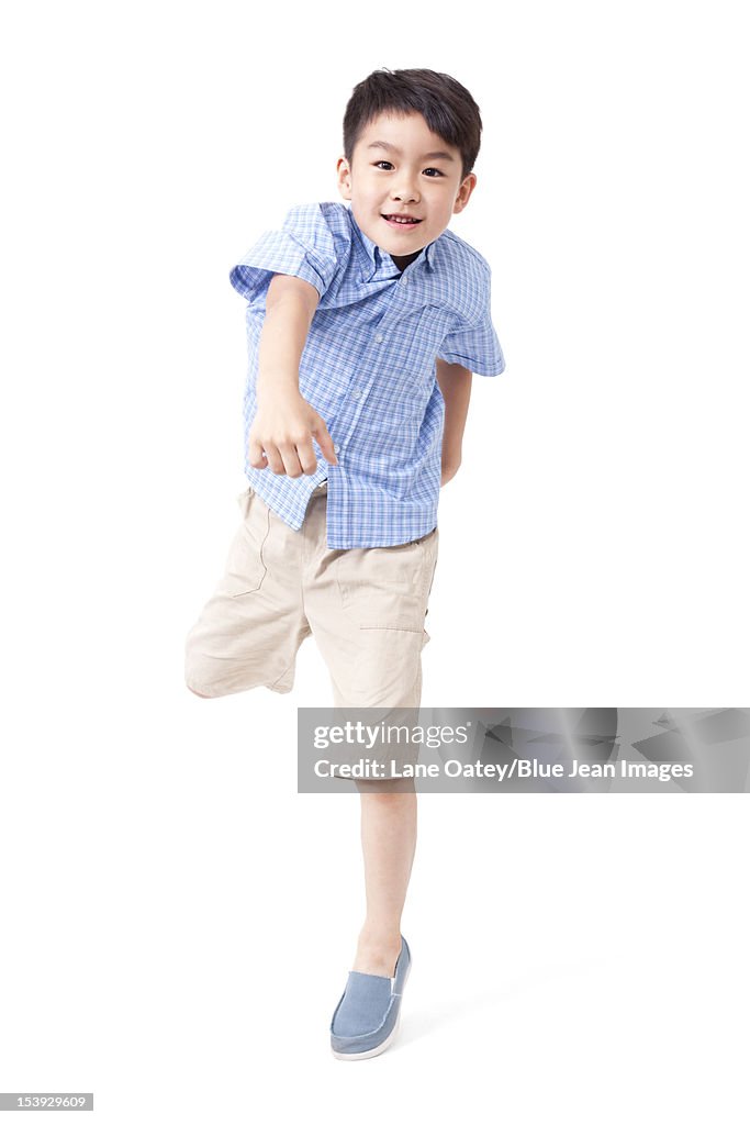 Boy jumping with excitement