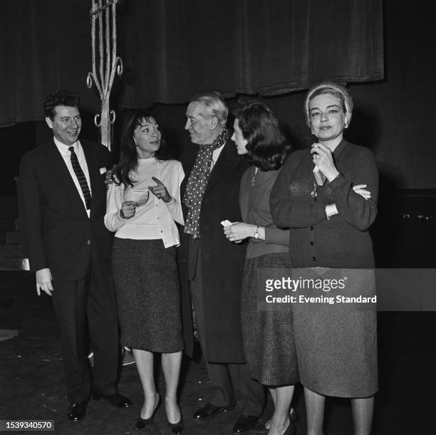 British comedian and singer Max Bygraves , French singer Juliette Greco , French singer Maurice Chevalier , British actress Virginia Maskell and...