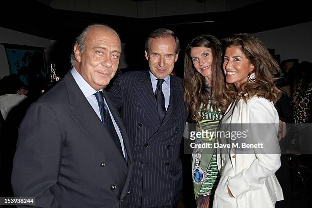 Fawaz Gruosi, Simon de Pury, founder of the Emdash Foundation Andrea Dibelius and guest attend a private dinner hosted by Matthew Slotover and Amanda...