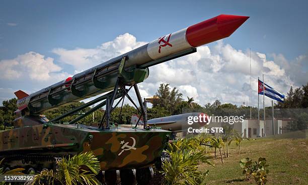 An anti-tank "Moon" missile deployed during the missile crisis of 1962 is displayed at Morro Cabana complex, on October 11, 2012 in Havana. Cuba...