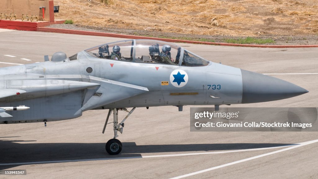 A McDonnell Douglas F-15D Eagle Baz aircraft of the Israeli Air Force, Tel Nof Air Base, Israel.