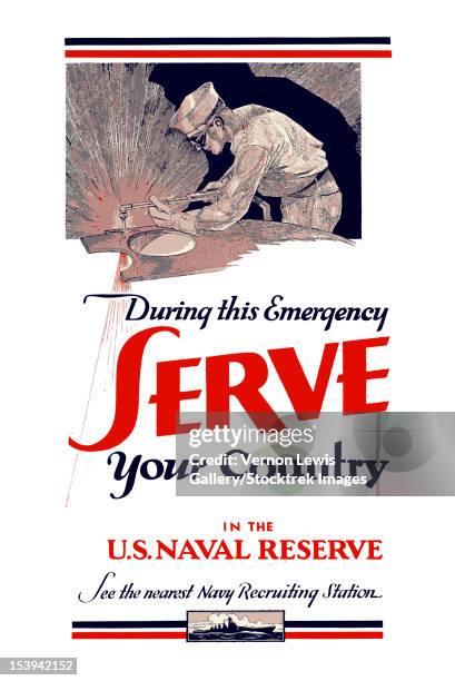 digitally restored war propaganda poster. - welding stock illustrations
