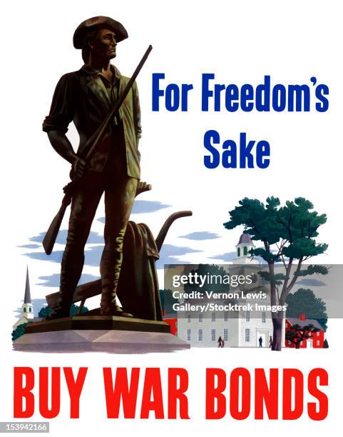 digitally restored war propaganda poster. - war bonds poster stock-grafiken, -clipart, -cartoons und -symbole